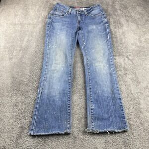 Levis Curvy Cut Jeans Womens 5M‎ Blue Medium Wash Low Rise Raw Hem